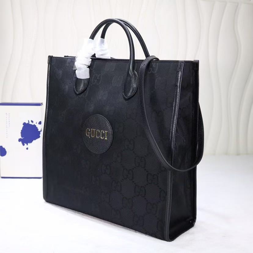 Luxury Gucci  Off The Grid Medium Tote Bag Black Polyester and Leather