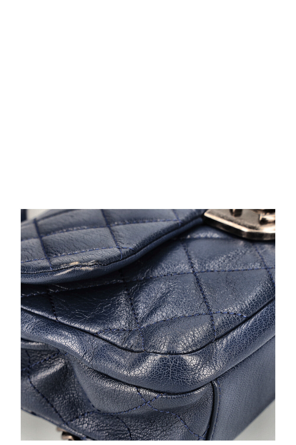 CHANEL Double Carry Chain Waist Bag Blue