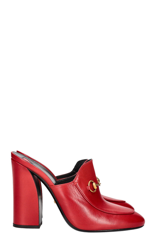 Luxury Gucci Trending 2025 Julie Horsebit Blockheel Mules Hibiscus