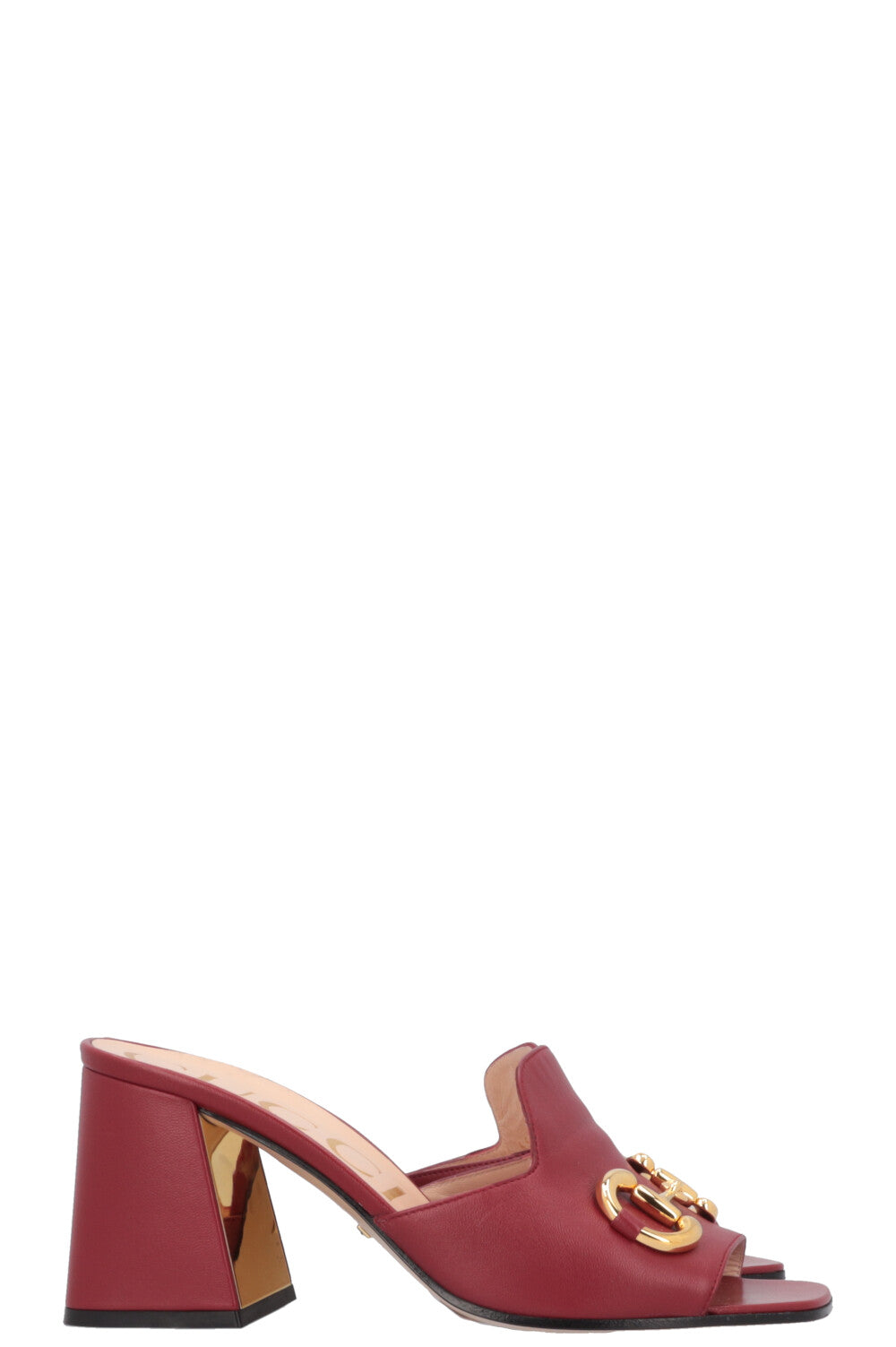 Luxury Gucci Trending 2025 Horsebit Mules Leather Red