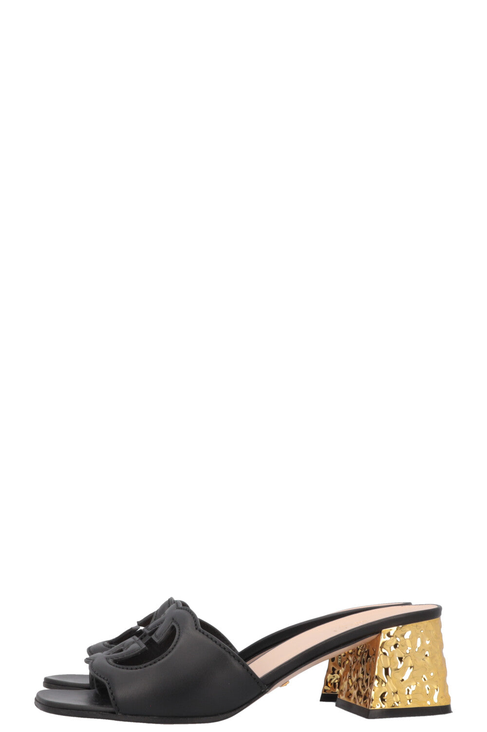 Luxury Gucci Trending 2025 Interlocking Mules Black Gold