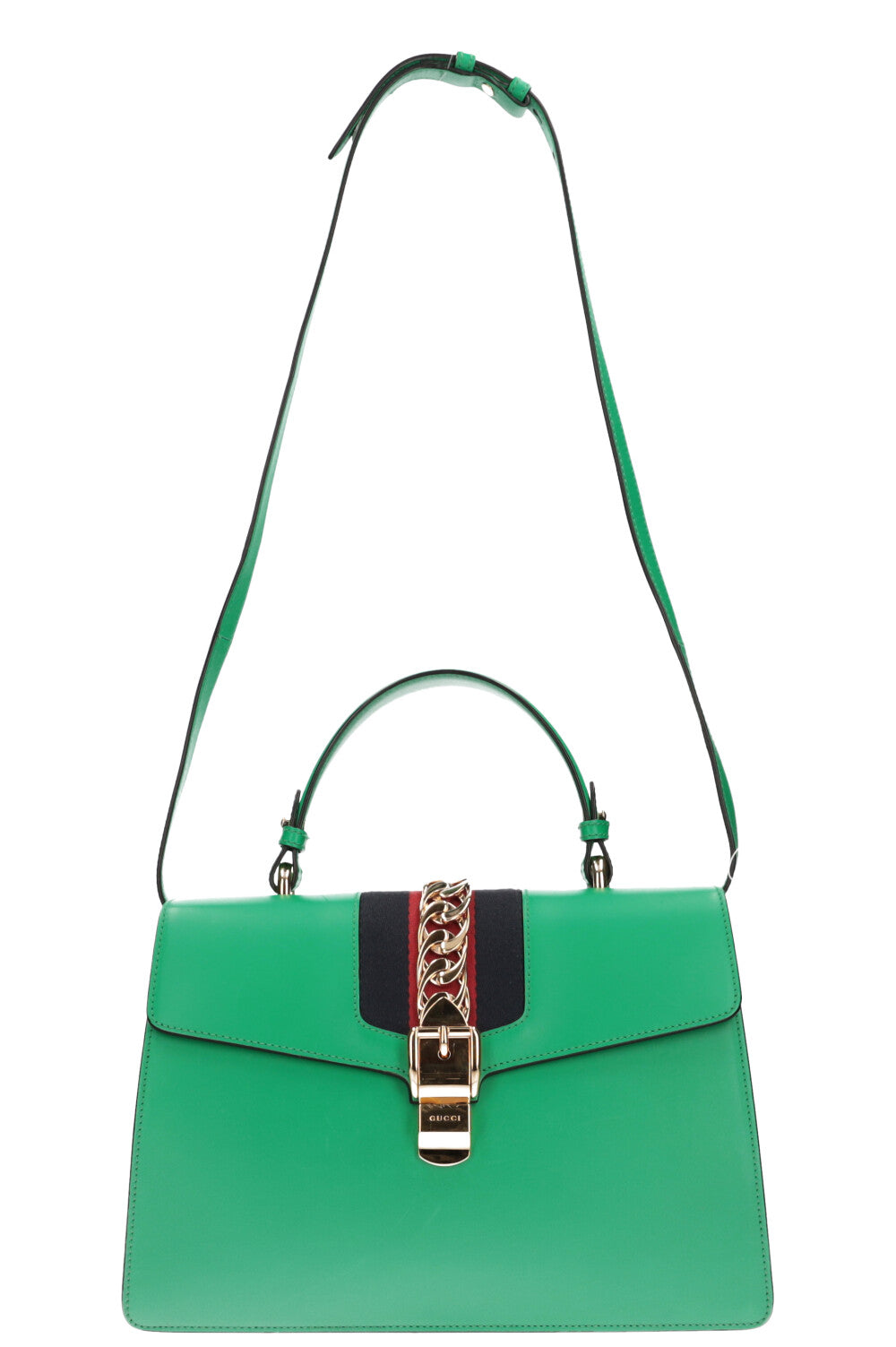 Luxury Gucci Trending 2025 Medium Sylvie Top Handle Bag Green