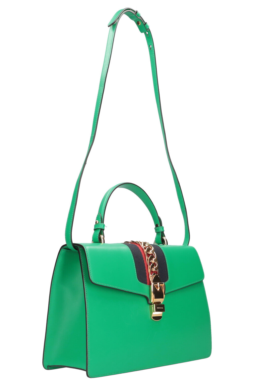 Luxury Gucci Trending 2025 Medium Sylvie Top Handle Bag Green