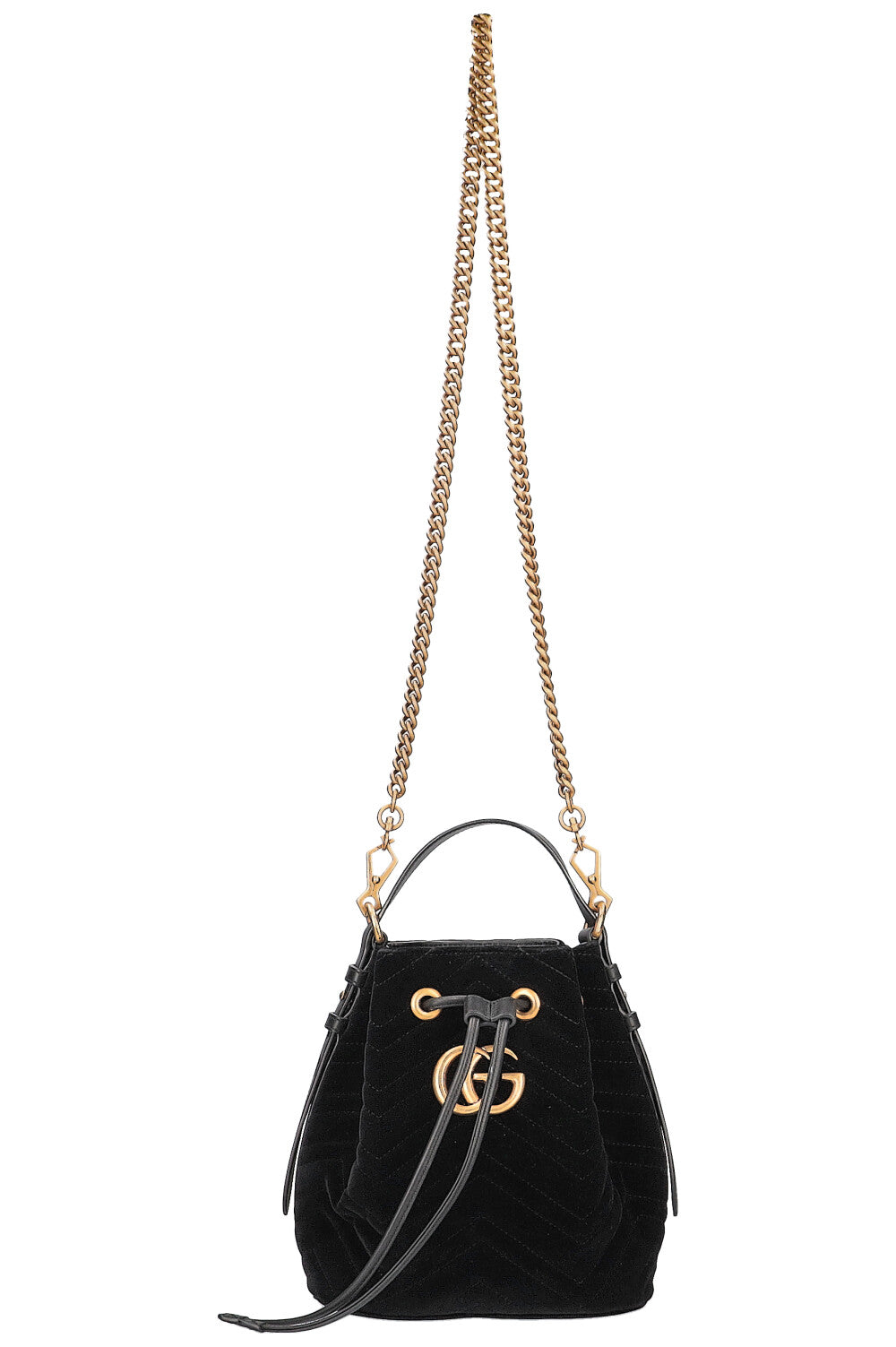 Luxury Gucci Trending 2025 Marmont Bucket Bag Velvet Black