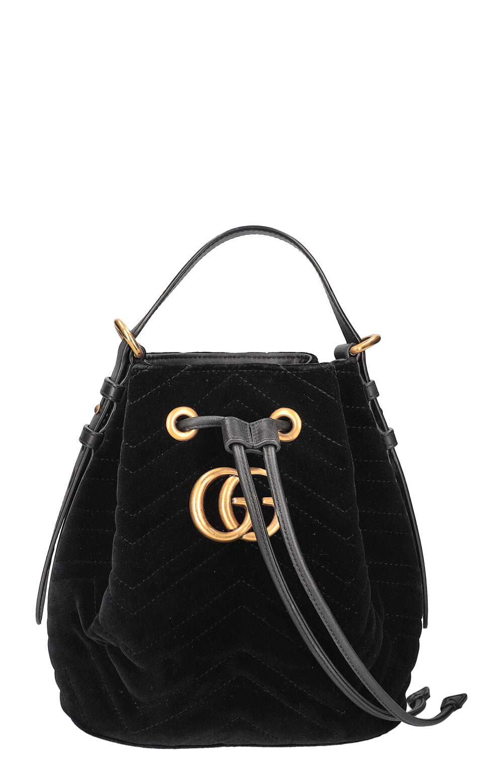 Luxury Gucci Trending 2025 Marmont Bucket Bag Velvet Black