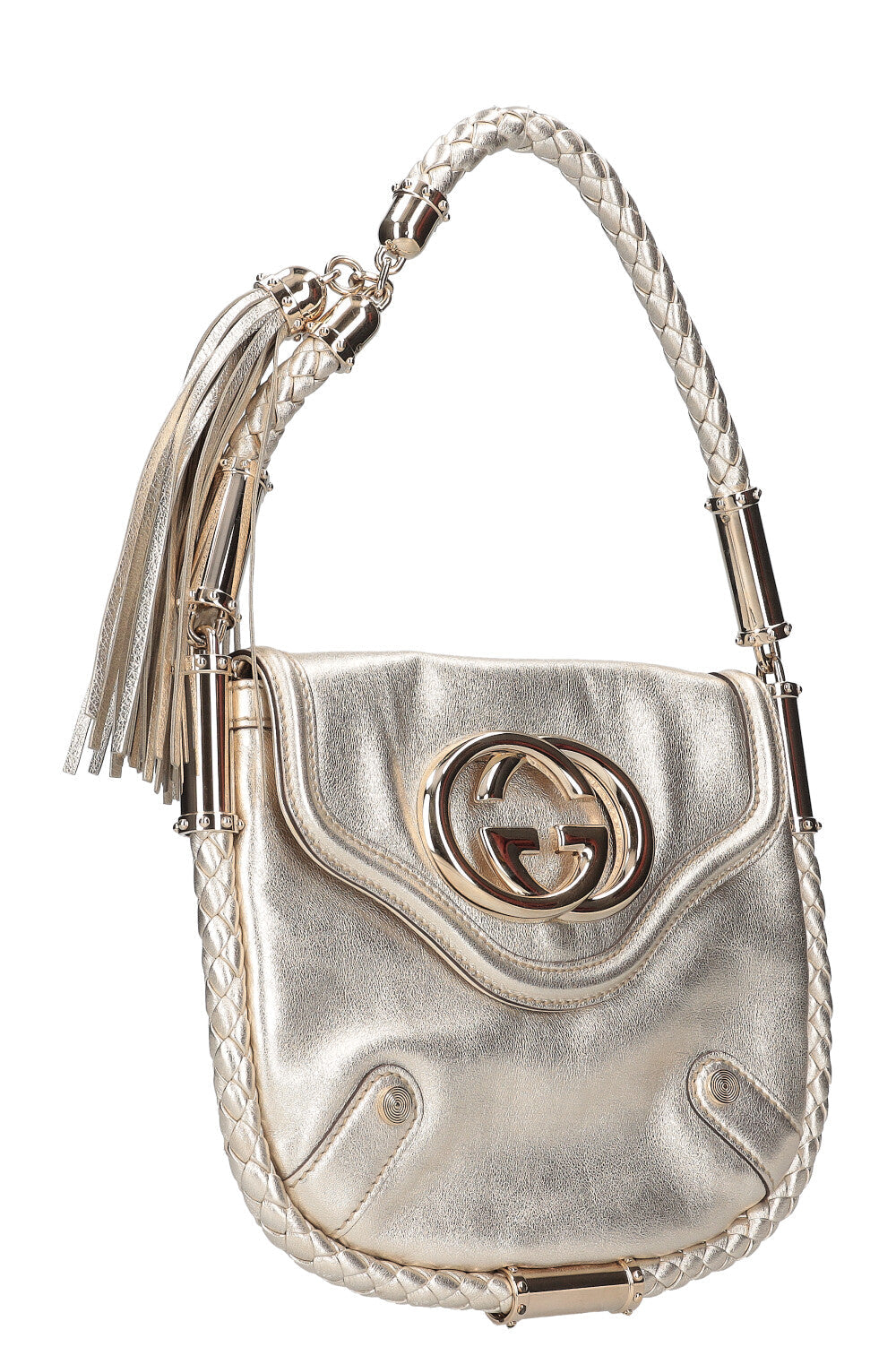 Luxury Gucci Trending 2025 Britt Tassel Flap Bag Gold