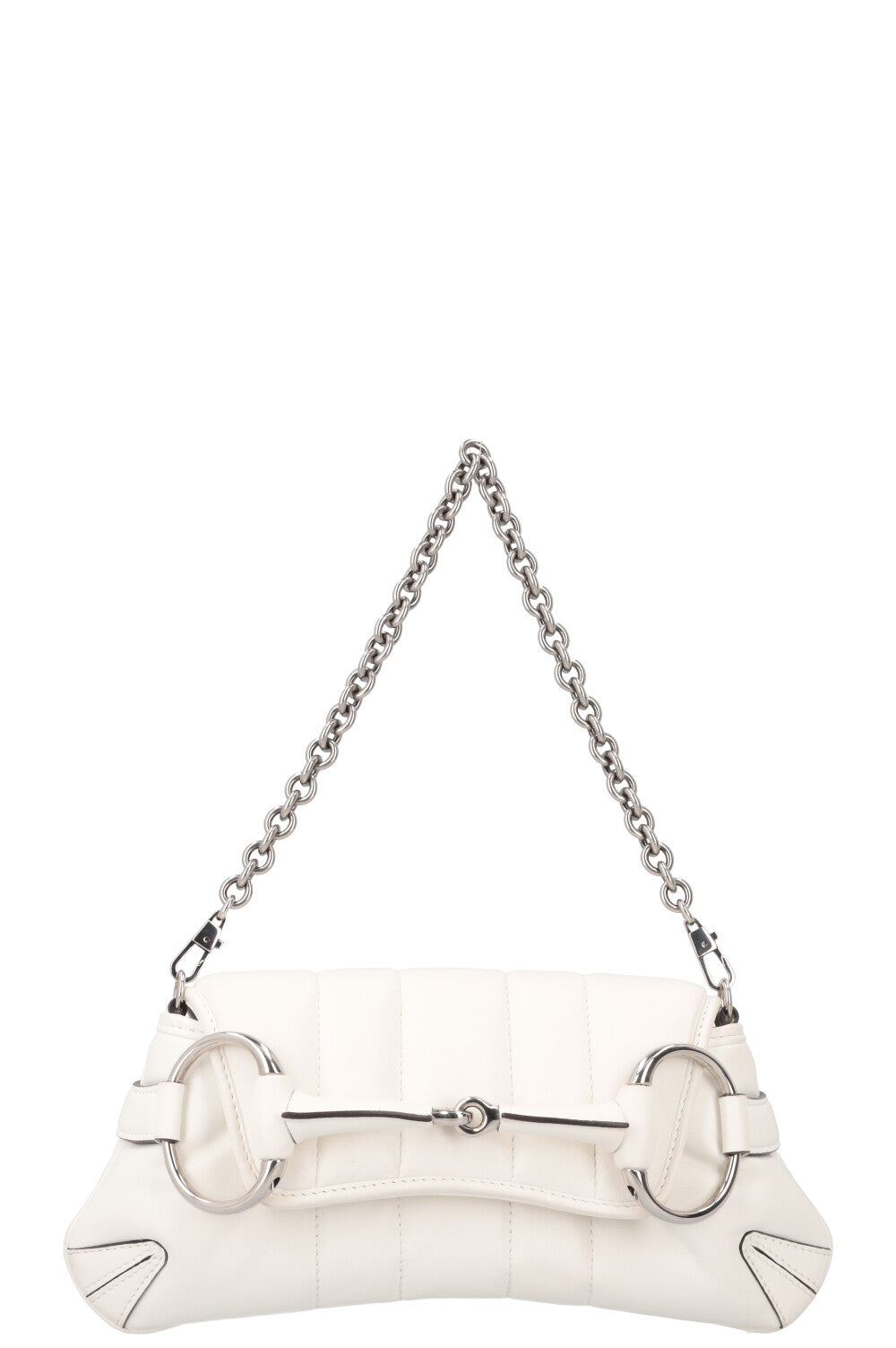 Luxury Gucci Trending 2025 Horsebit Chain Small Bag Leather White