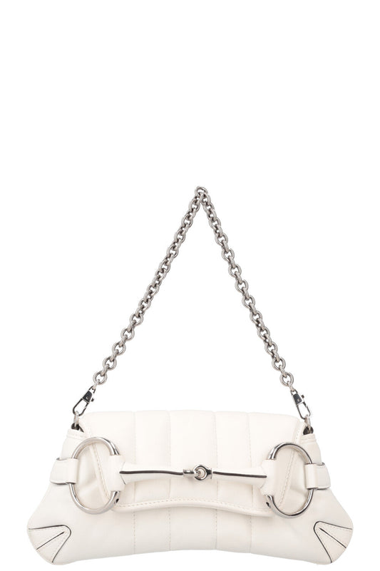 Luxury Gucci Trending 2025 Horsebit Chain Small Bag Leather White