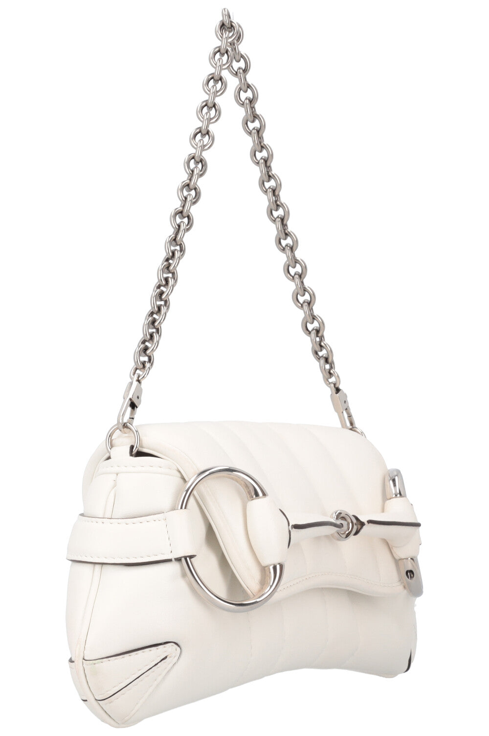 Luxury Gucci Trending 2025 Horsebit Chain Small Bag Leather White