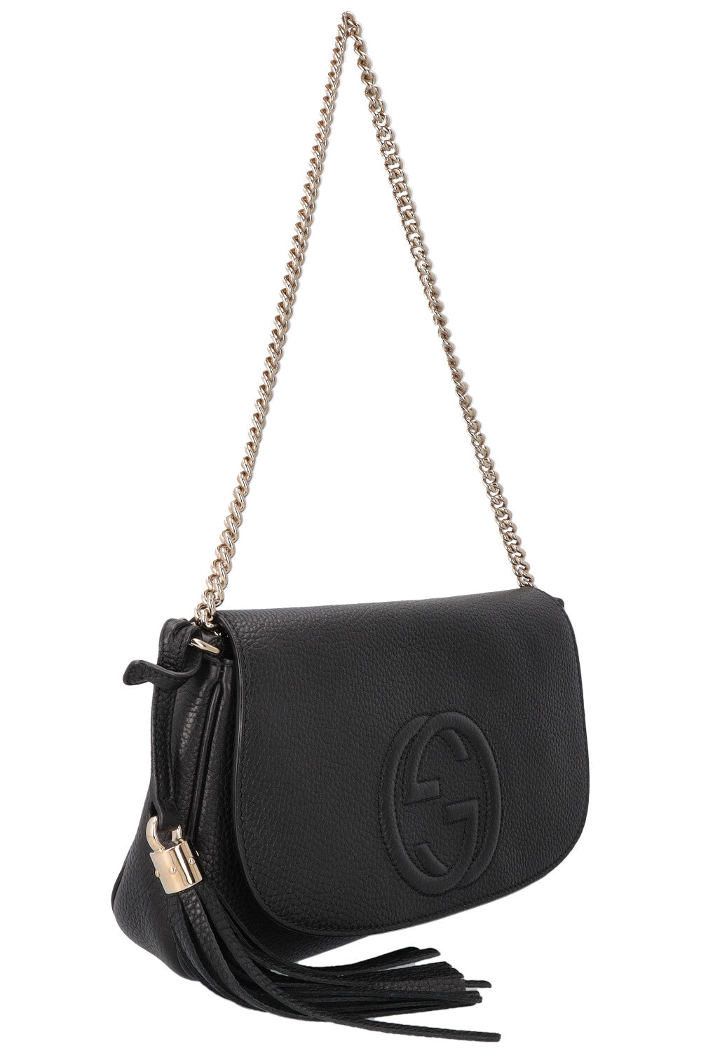 Luxury Gucci Trending 2025 Soho Flap Bag Leather Black