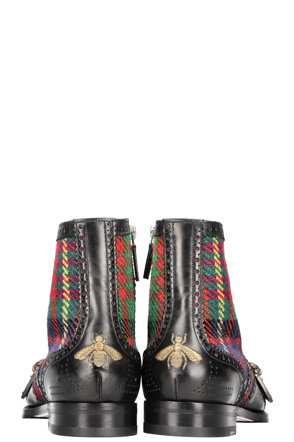 Luxury Gucci Trending 2025 Queercore Tartan Brogue Ankle Boots