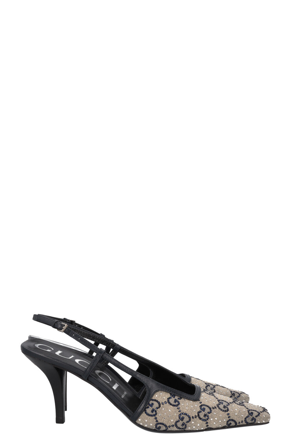 Luxury Gucci Trending 2025 Crystal GG Supreme Slingback Heels