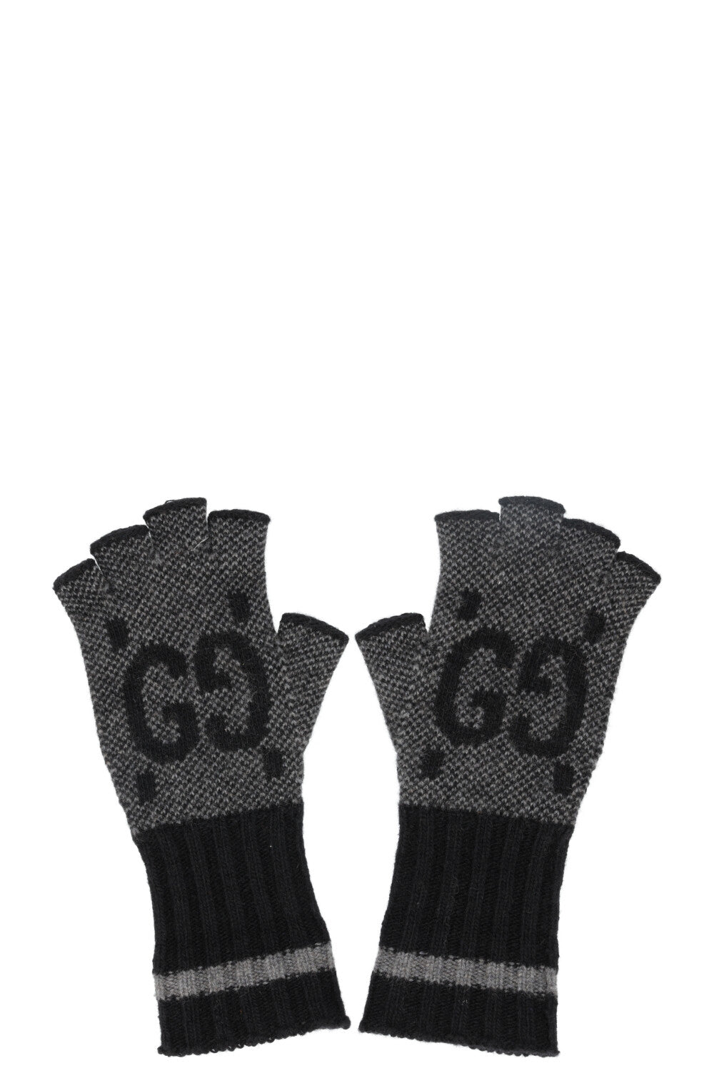 Luxury Gucci Trending 2025 GG Knit Gloves Charcoal Cashmere
