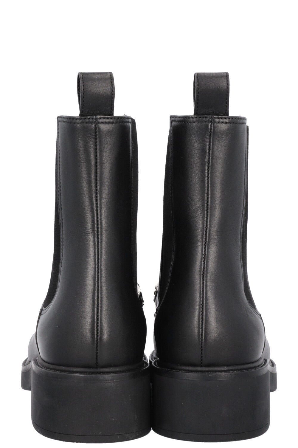 Luxury Gucci Trending 2025 Horsebit Chain Chelsea Boots Black Leather