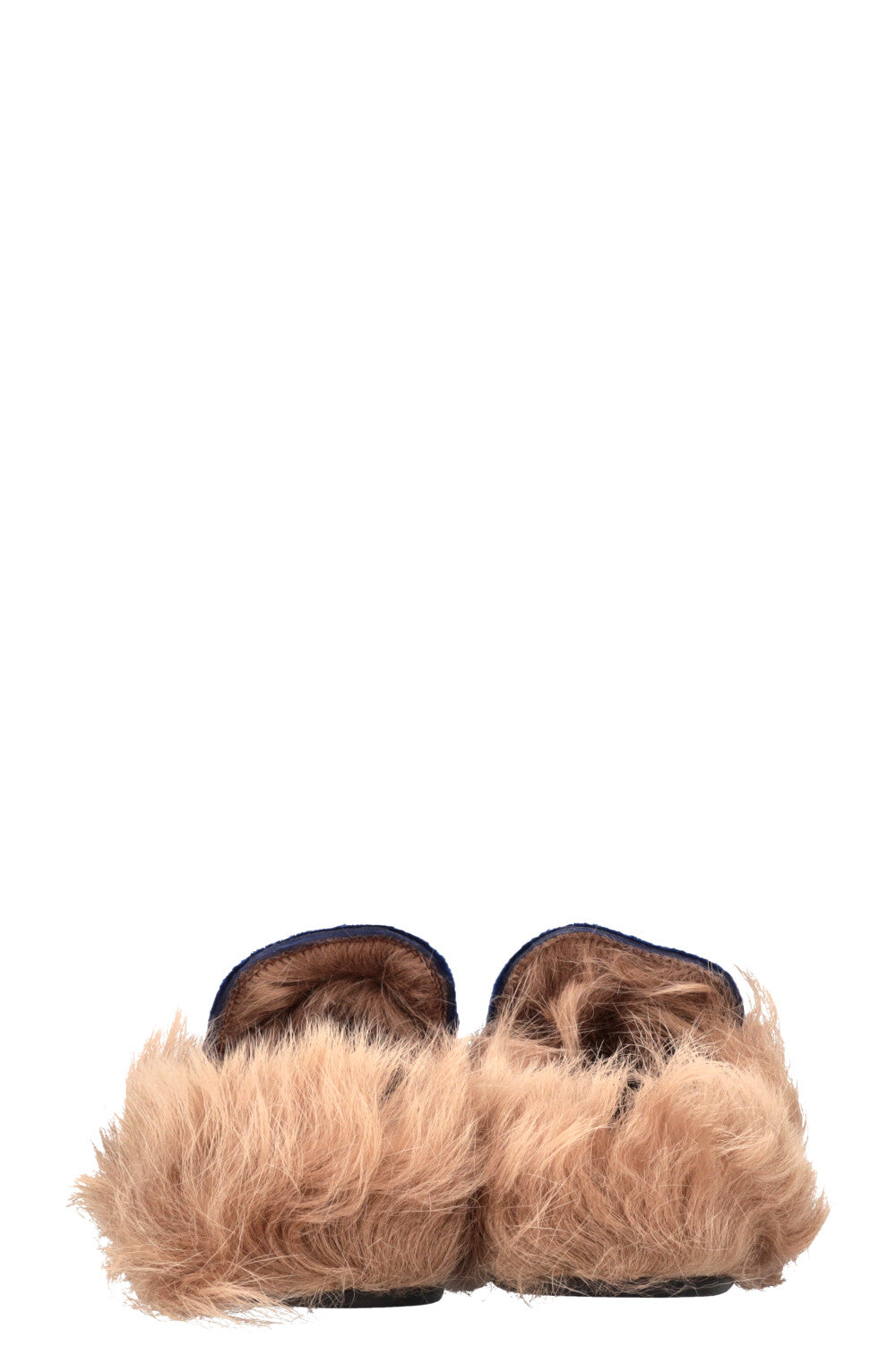 Luxury Gucci Trending 2025 Princetown Fur Mules Blue Velvet