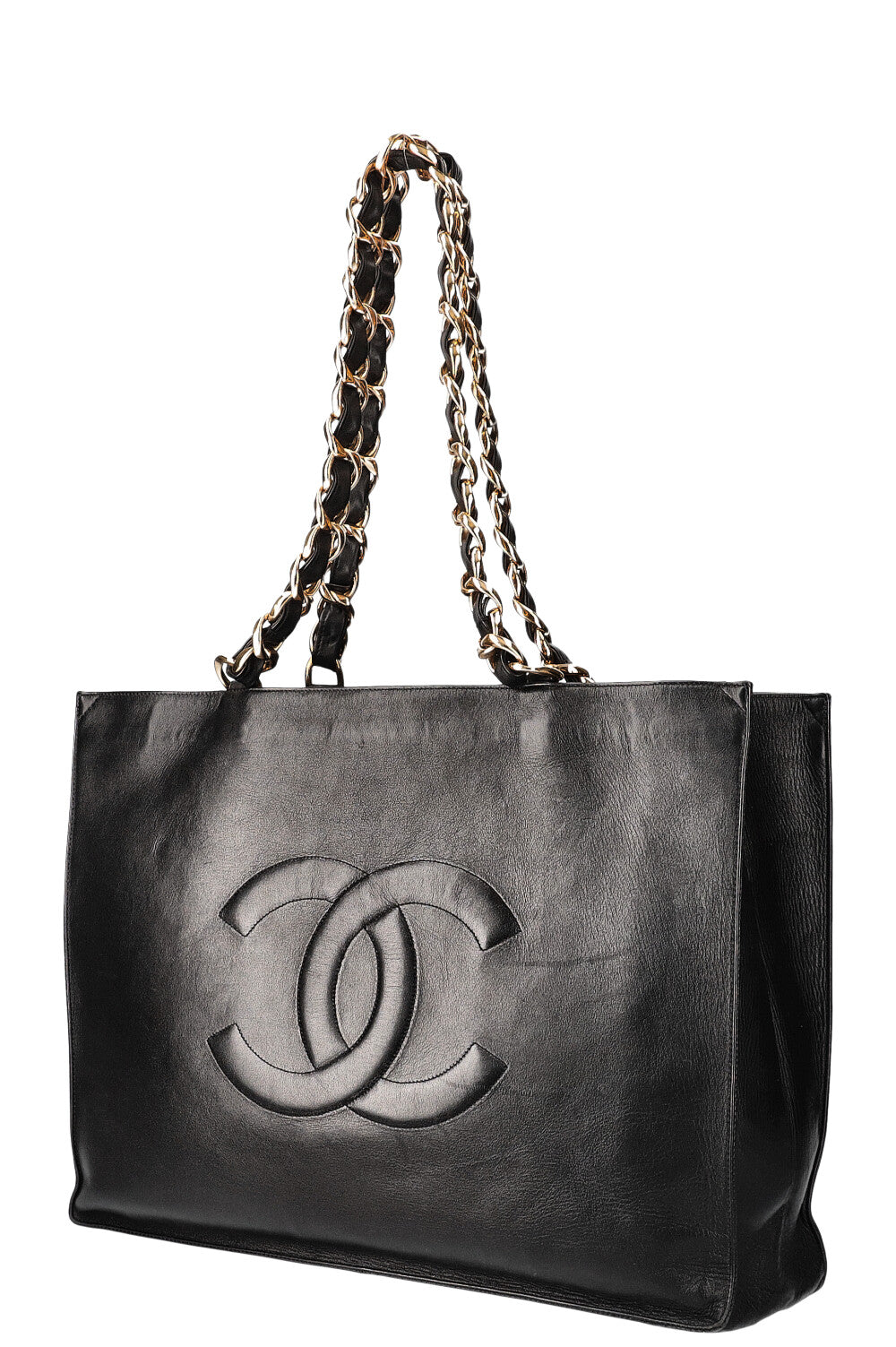 CHANEL Vintage CC Chain Tote Black