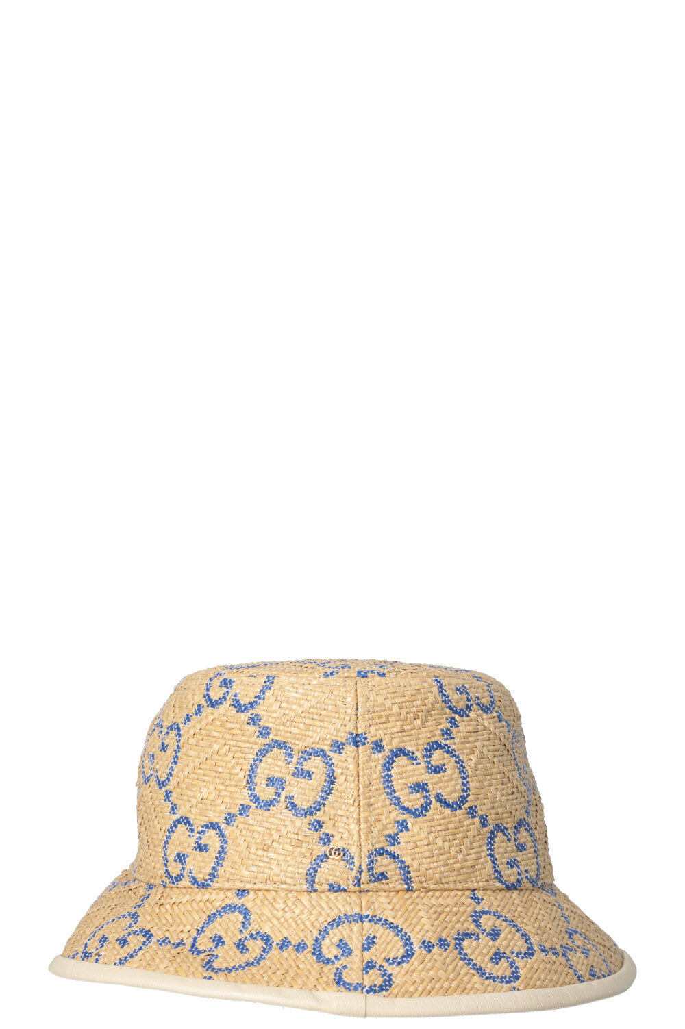 Luxury Gucci Trending 2025 GG Bucket Hat Raffia Beige Blue