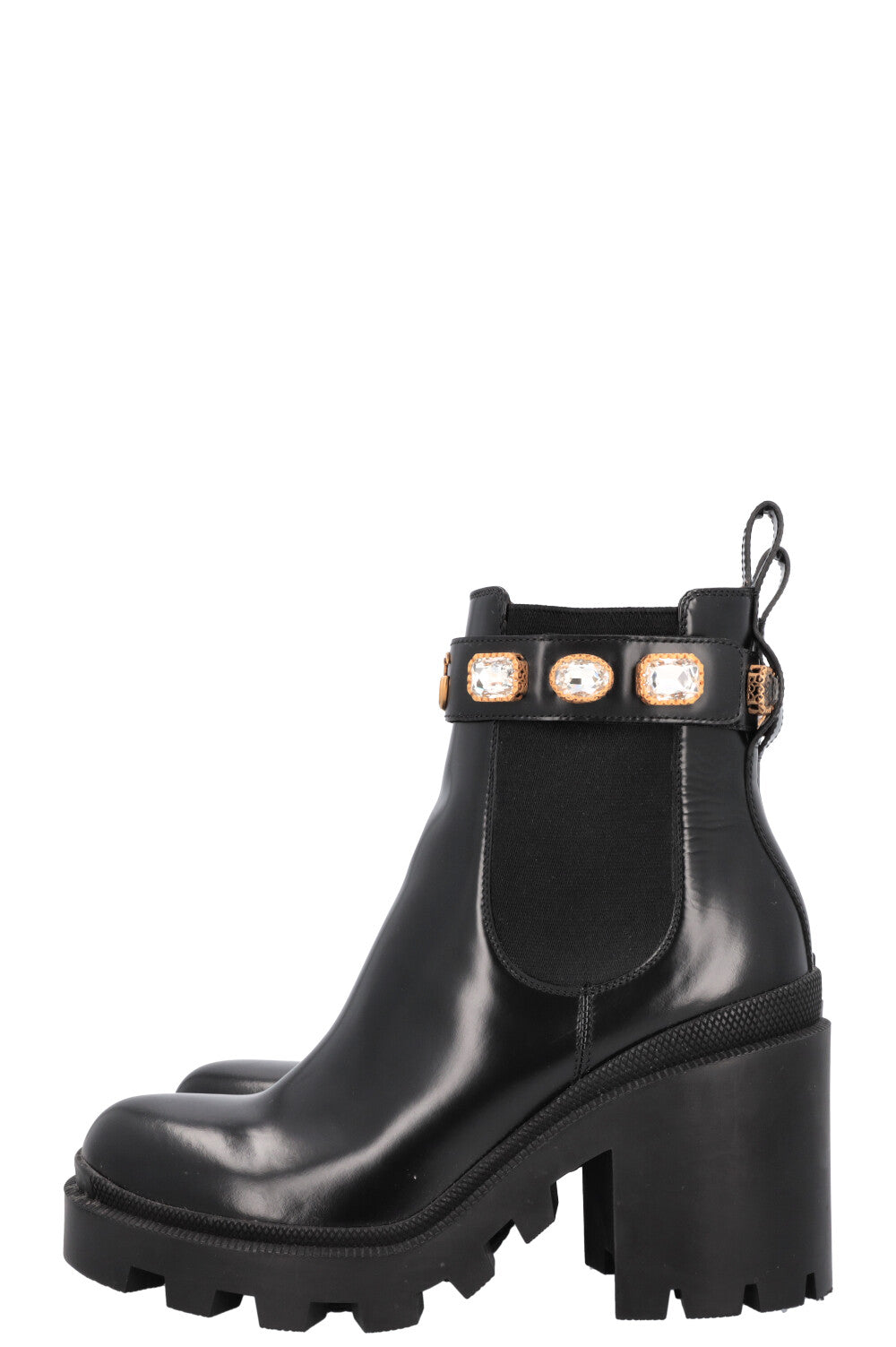 Luxury Gucci Trending 2025 Boots Crystal Leather Black