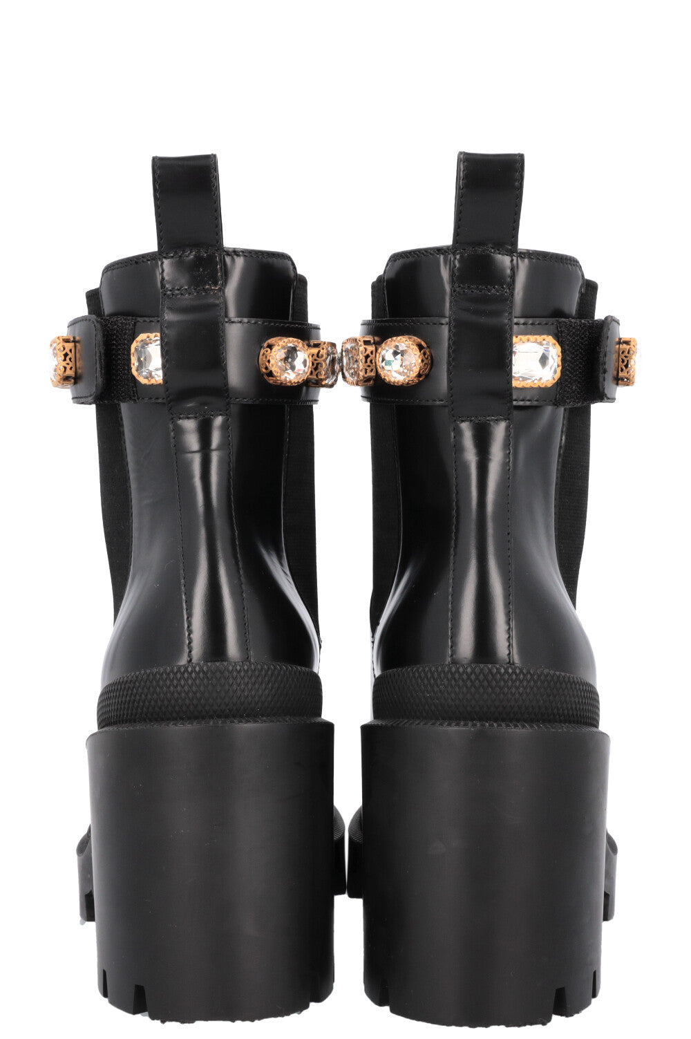 Luxury Gucci Trending 2025 Boots Crystal Leather Black