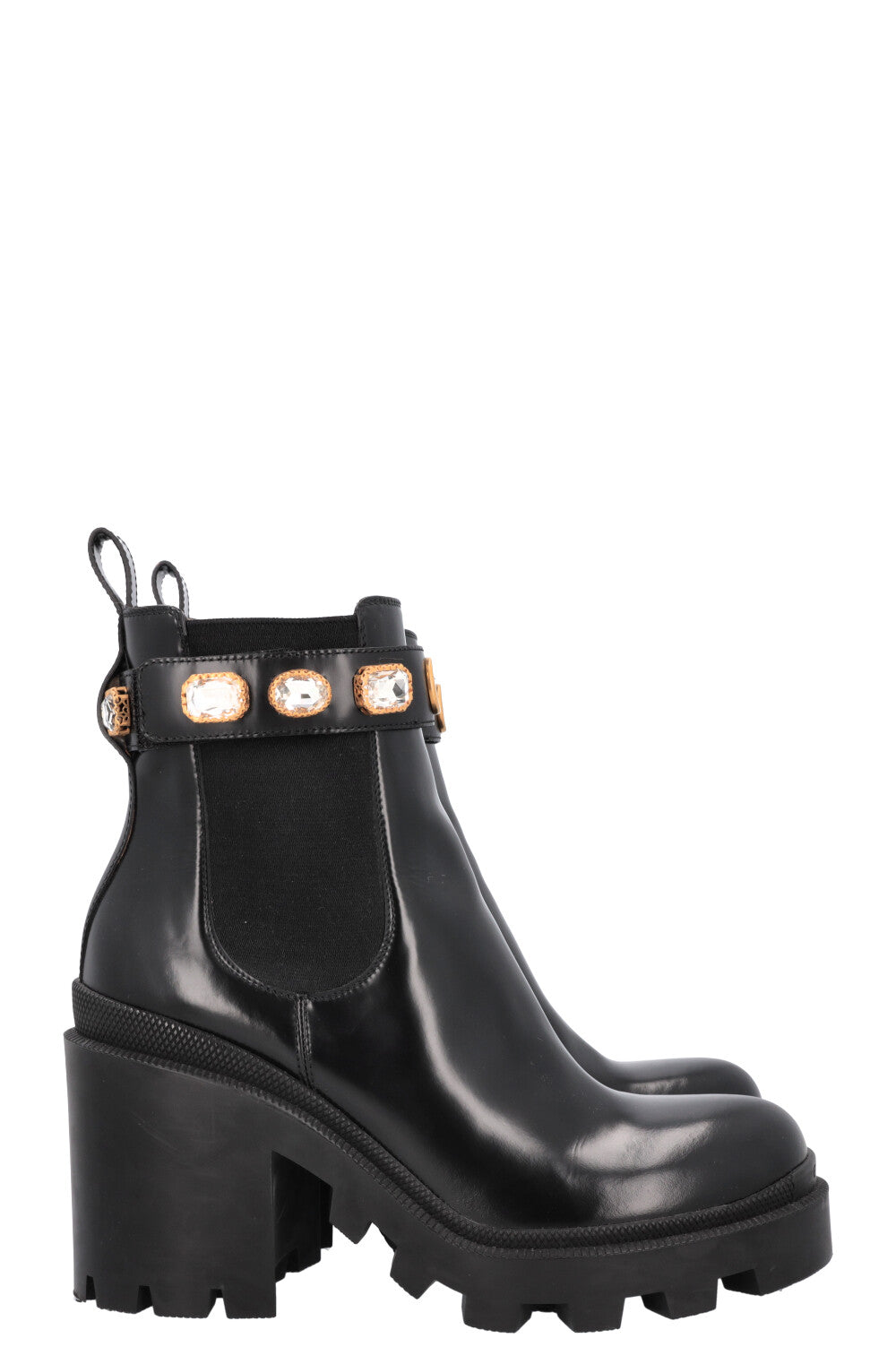 Luxury Gucci Trending 2025 Boots Crystal Leather Black