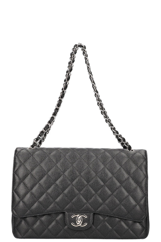 CHANEL Double Flap Bag Maxi Black