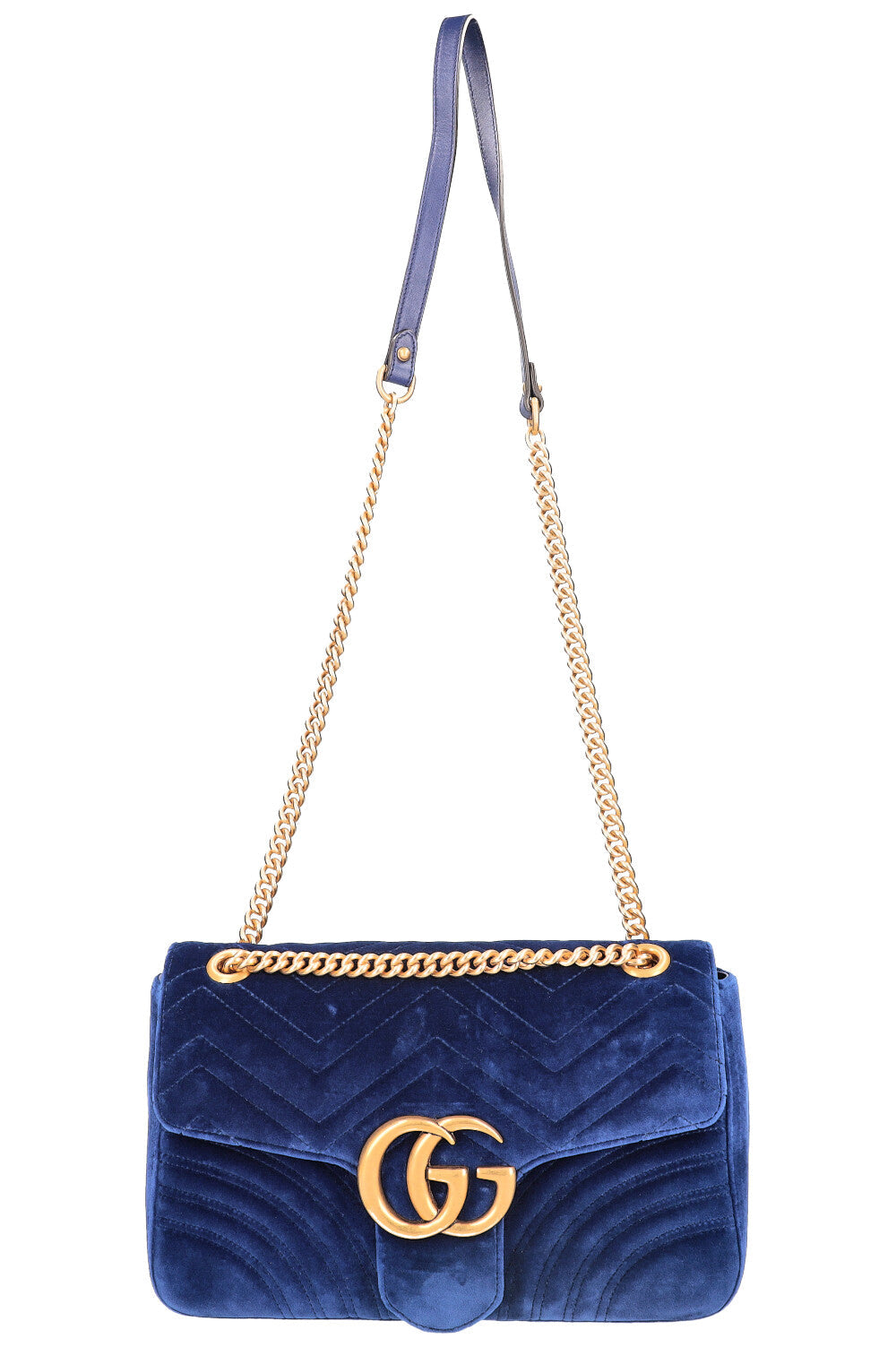 Luxury Gucci Trending 2025 Marmont Bag Medium Velvet  Blue