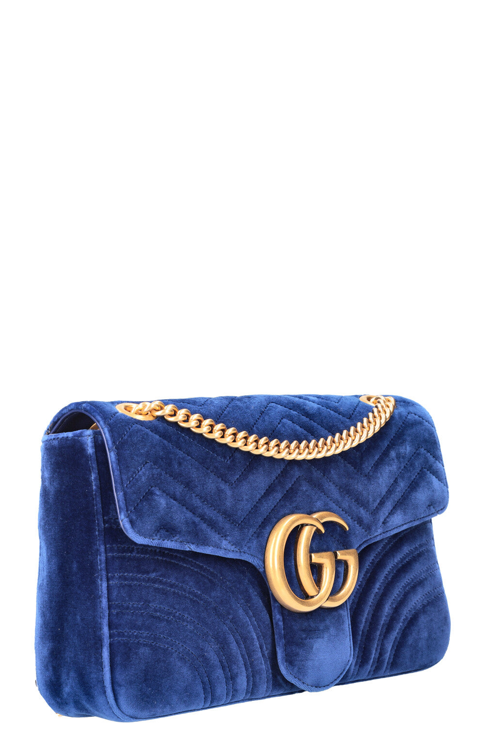 Luxury Gucci Trending 2025 Marmont Bag Medium Velvet  Blue