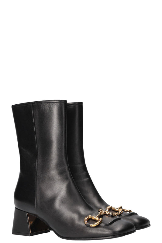 Luxury Gucci Trending 2025 Horsebit Ankle Boots Black