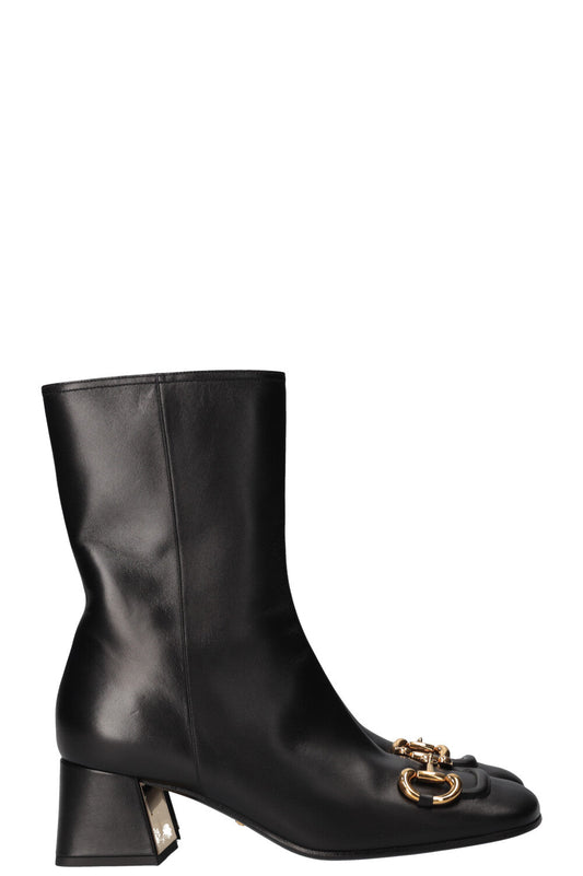 Luxury Gucci Trending 2025 Horsebit Ankle Boots Black