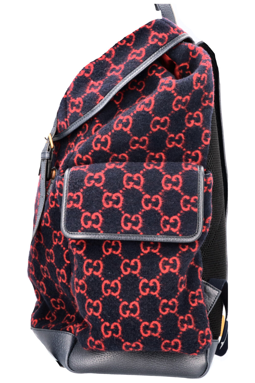 Luxury Gucci Trending 2025 GG Large Wool Backpack Navy