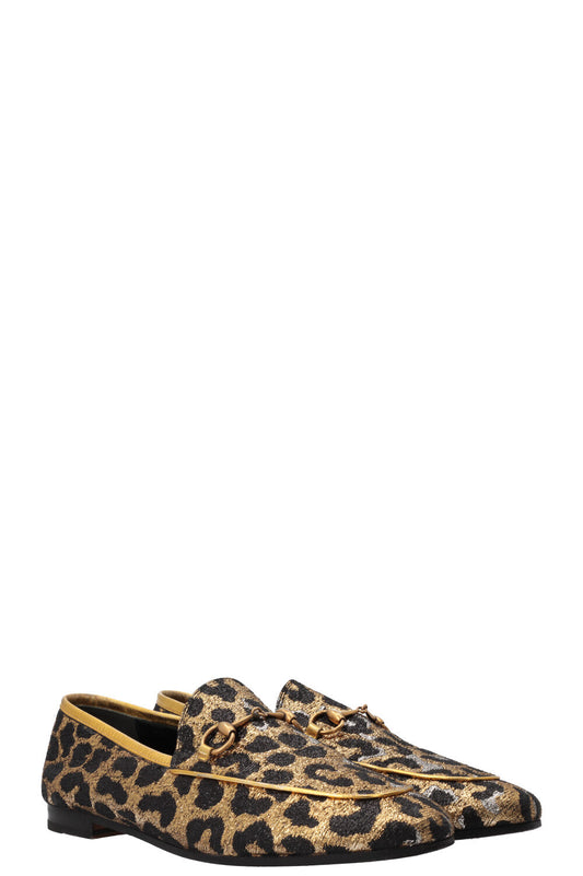Luxury Gucci Trending 2025 Jordaan Loafers Lurex Cheetah