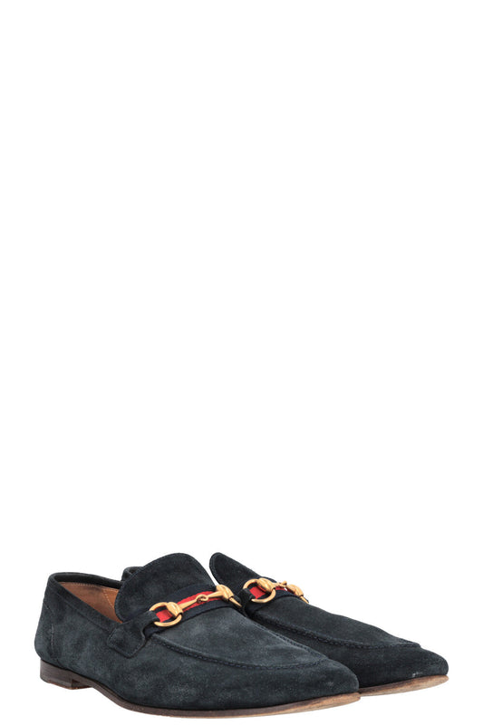 Luxury Gucci Trending 2025 Horsebit Loafers Navy Suede