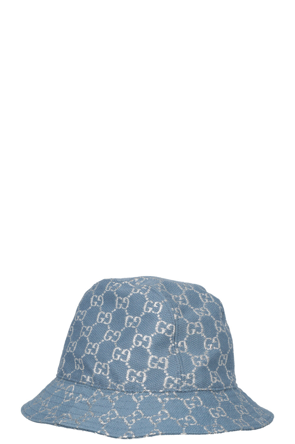Luxury Gucci Trending 2025 GG Supreme Lurex Hat Blue Silver