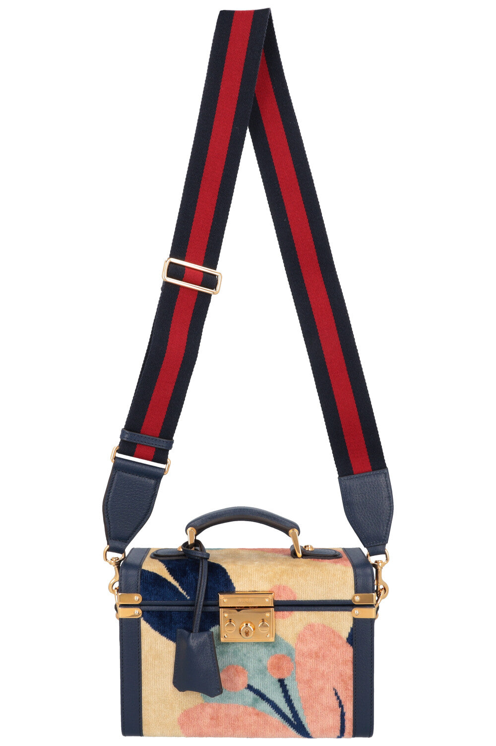 Luxury Gucci Trending 2025 Savoy Vanity Case Bag Navy Beige