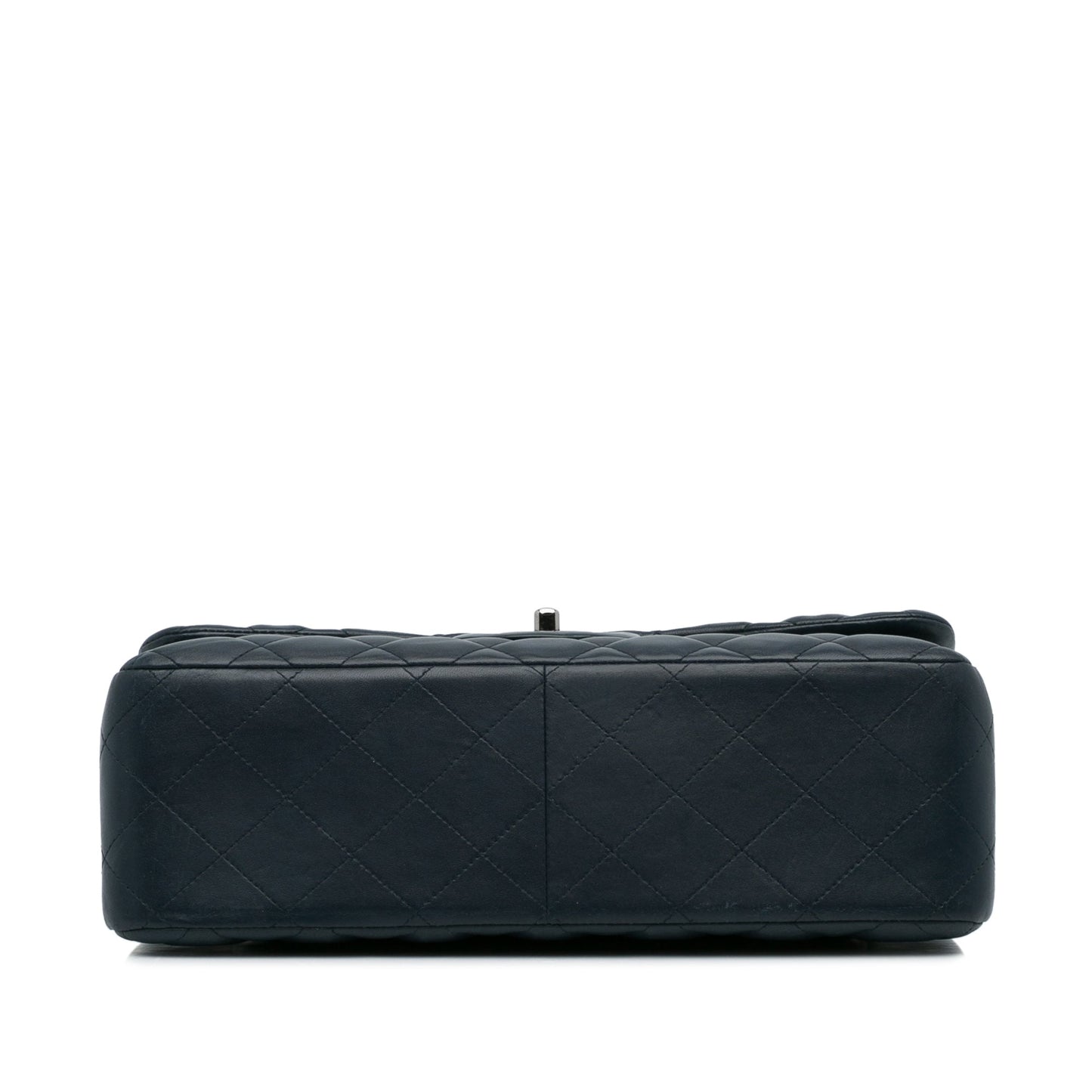 Luxury Chanel Classic Double Flap Jumbo Blue Lambskin Gold