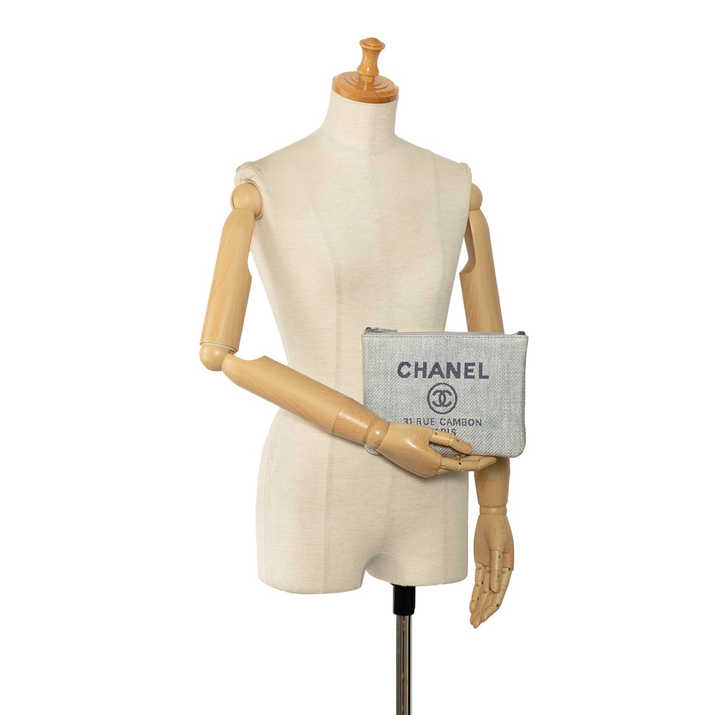 CHANEL Small Canvas Deauville O Case Clutch Bag