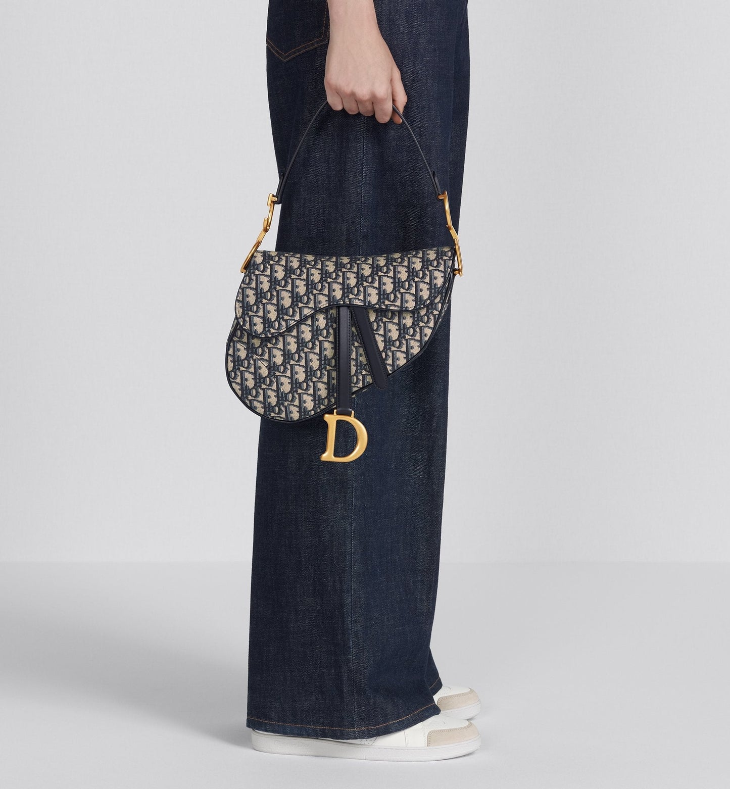 Saddle Bag With Strap Blue Luxury Dior Oblique Jacquard