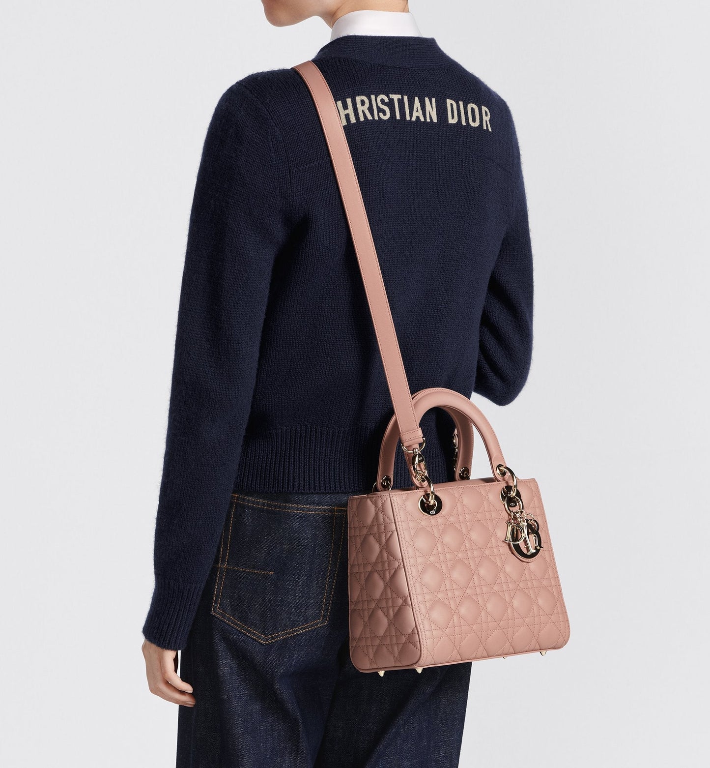 Medium Lady Luxury Dior Bag Blush Cannage Lambskin