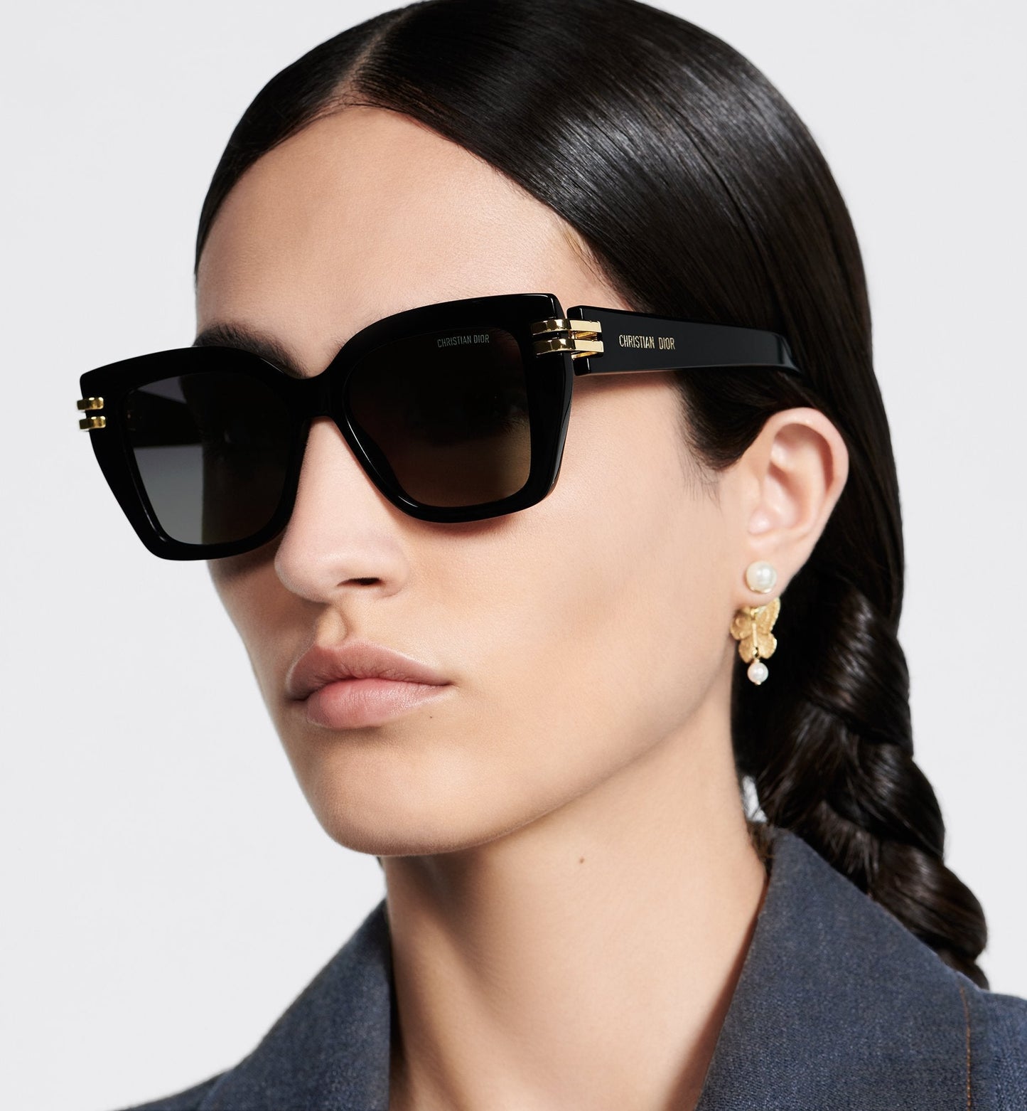 CLuxury Dior S1I Black Square Sunglasses