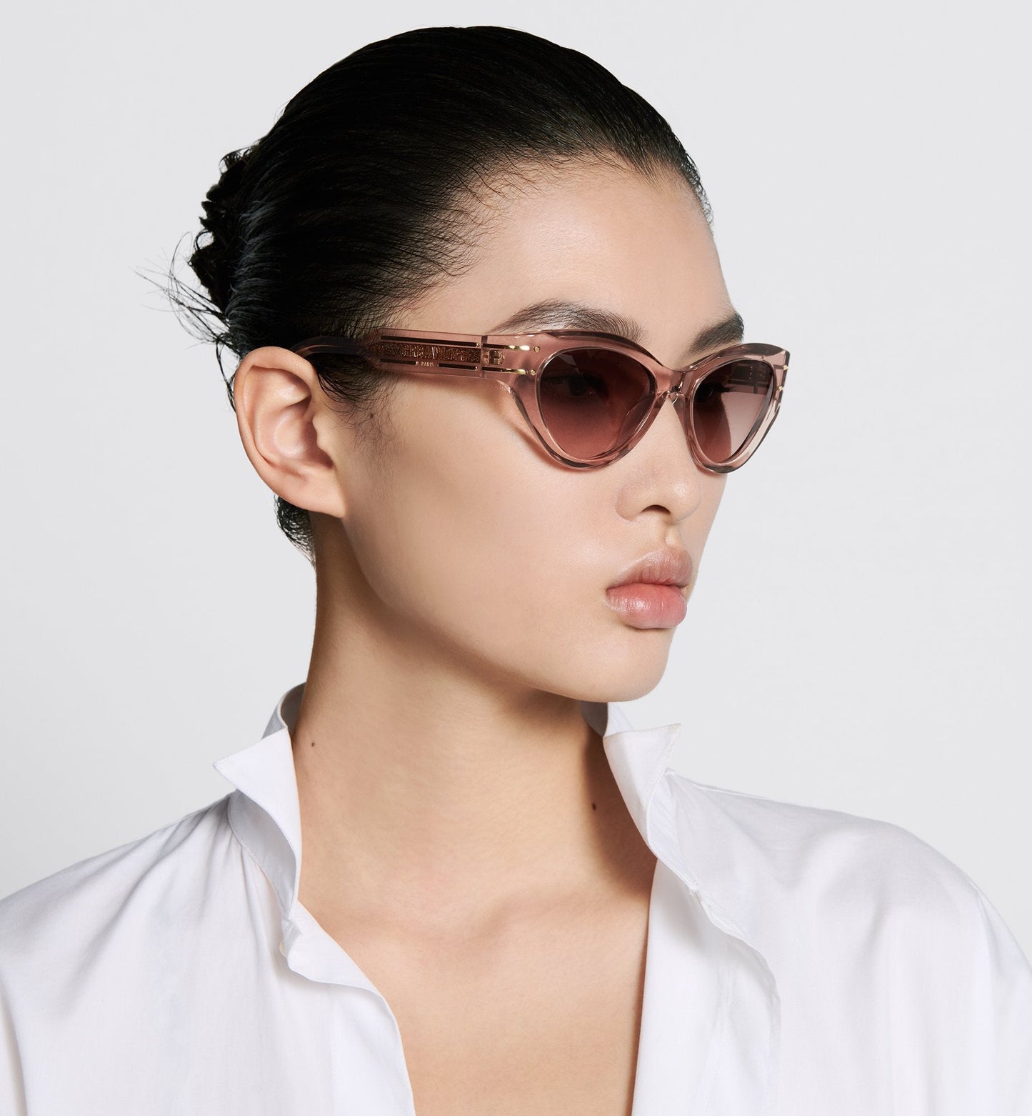 Luxury Diorsignature B7I Transparent Pink Butterfly Sunglasses