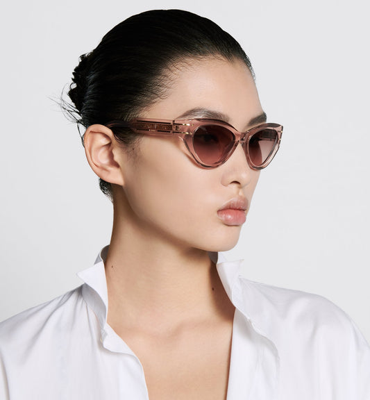 Luxury Diorsignature B7I Transparent Pink Butterfly Sunglasses
