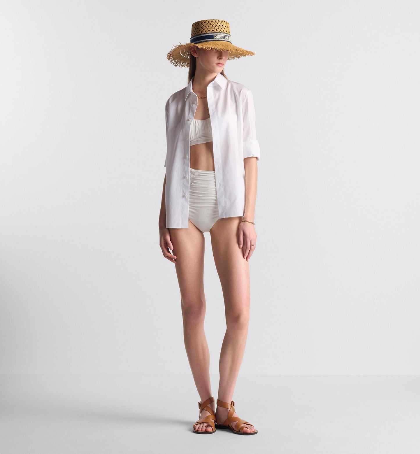 Luxury Dioriviera Swimsuit Bottom White Technical Fabric