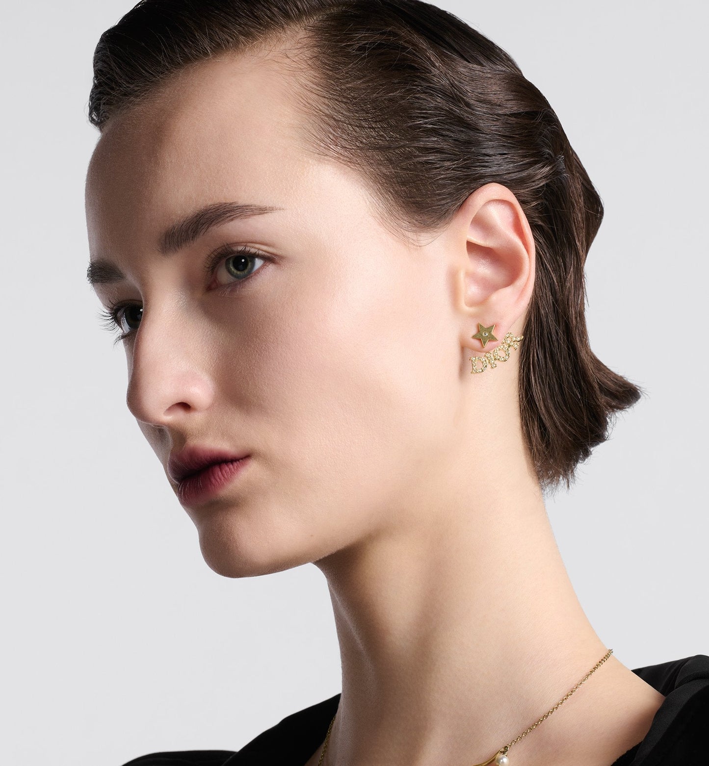Luxury DiorEvolution Earrings Gold Finish Metal And Silver-Tone Crystals
