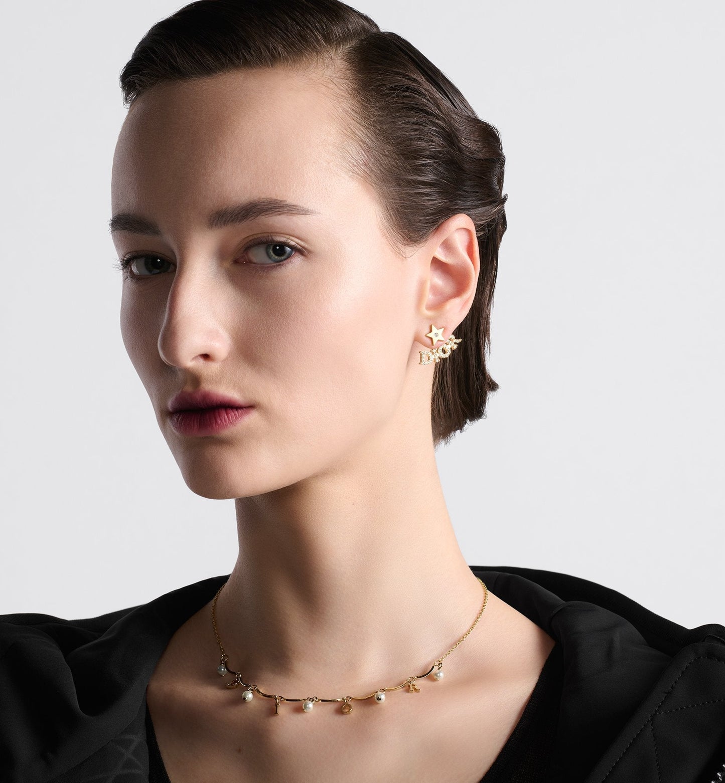 Luxury DiorEvolution Earrings Gold Finish Metal And Silver-Tone Crystals