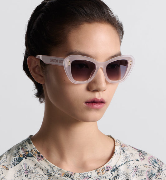 Luxury Diorpacific B3U Transparent Pink Butterfly Sunglasses