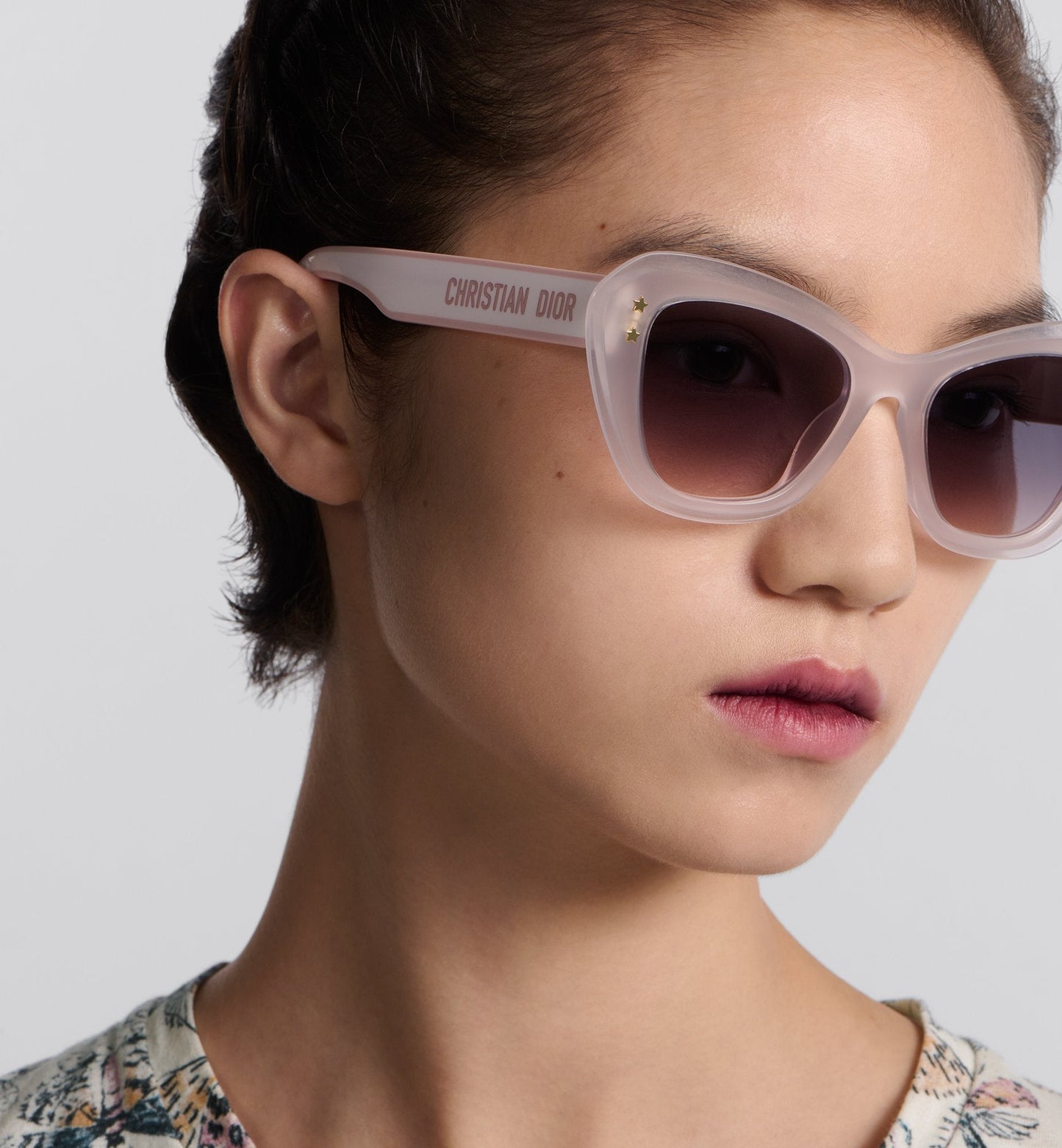 Luxury Diorpacific B3U Transparent Pink Butterfly Sunglasses