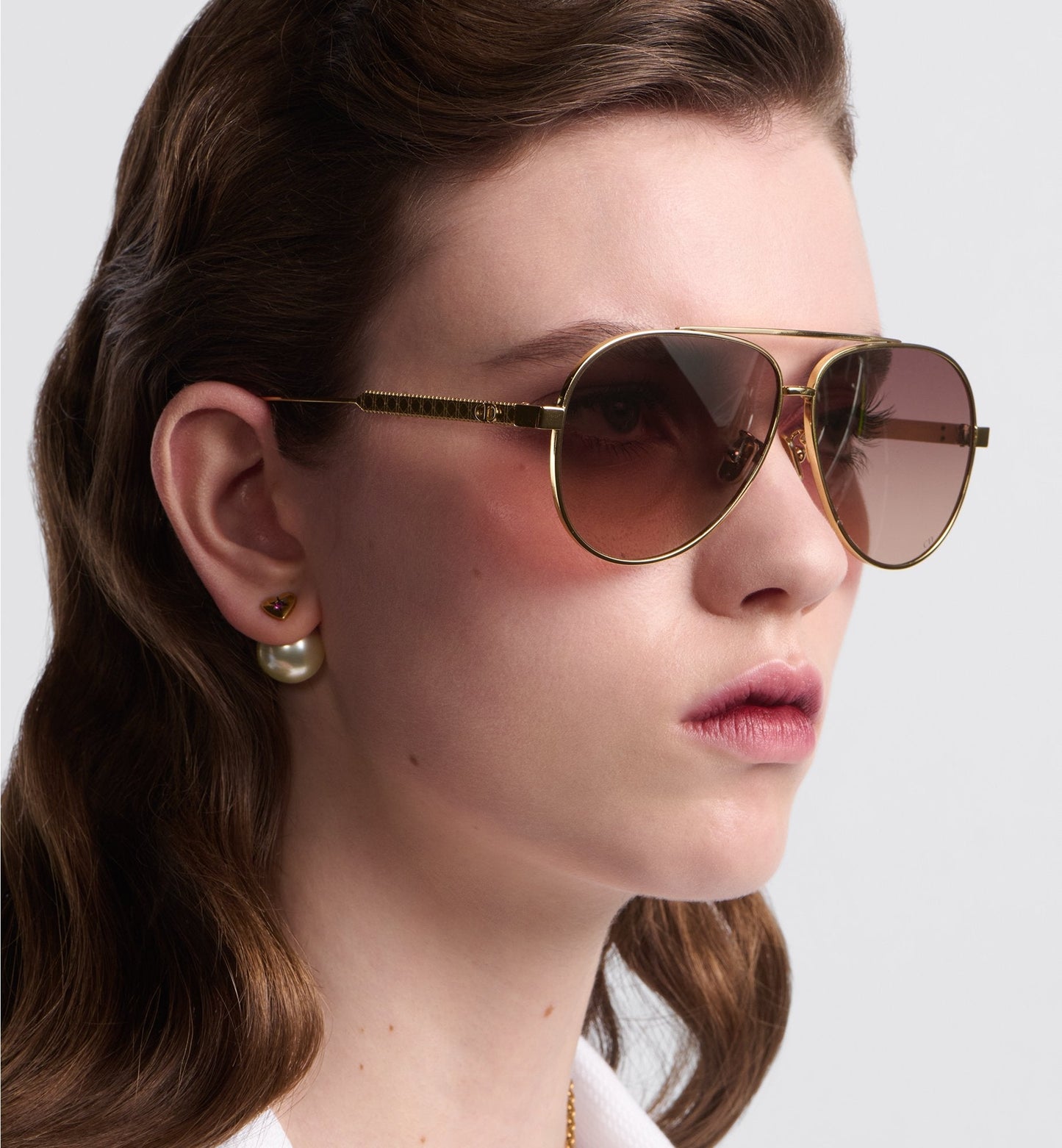 Luxury Diorcannage A1U Gradient Brown To Pink Pilot Sunglasses