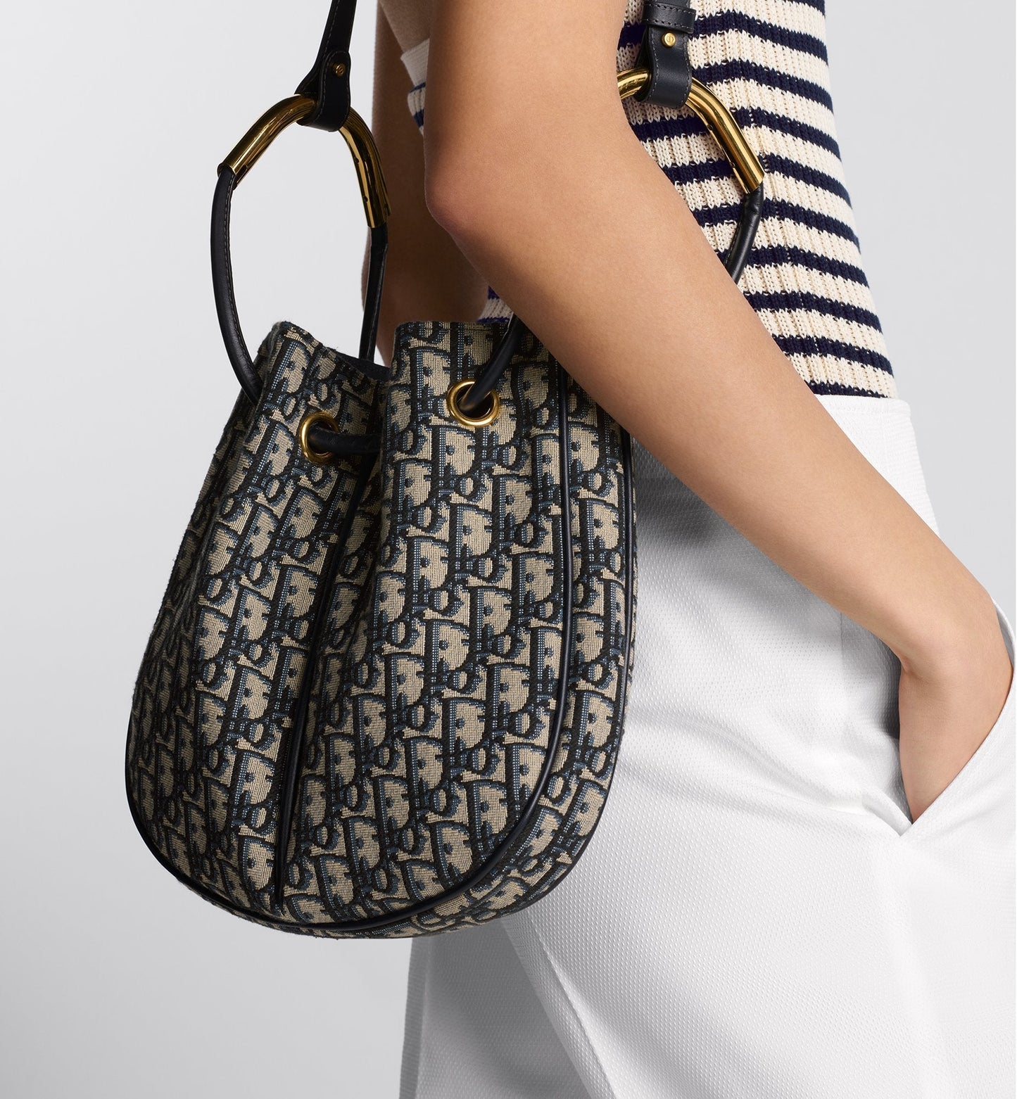 Medium Luxury Dior Nolita Bag Blue Luxury Dior Oblique Jacquard