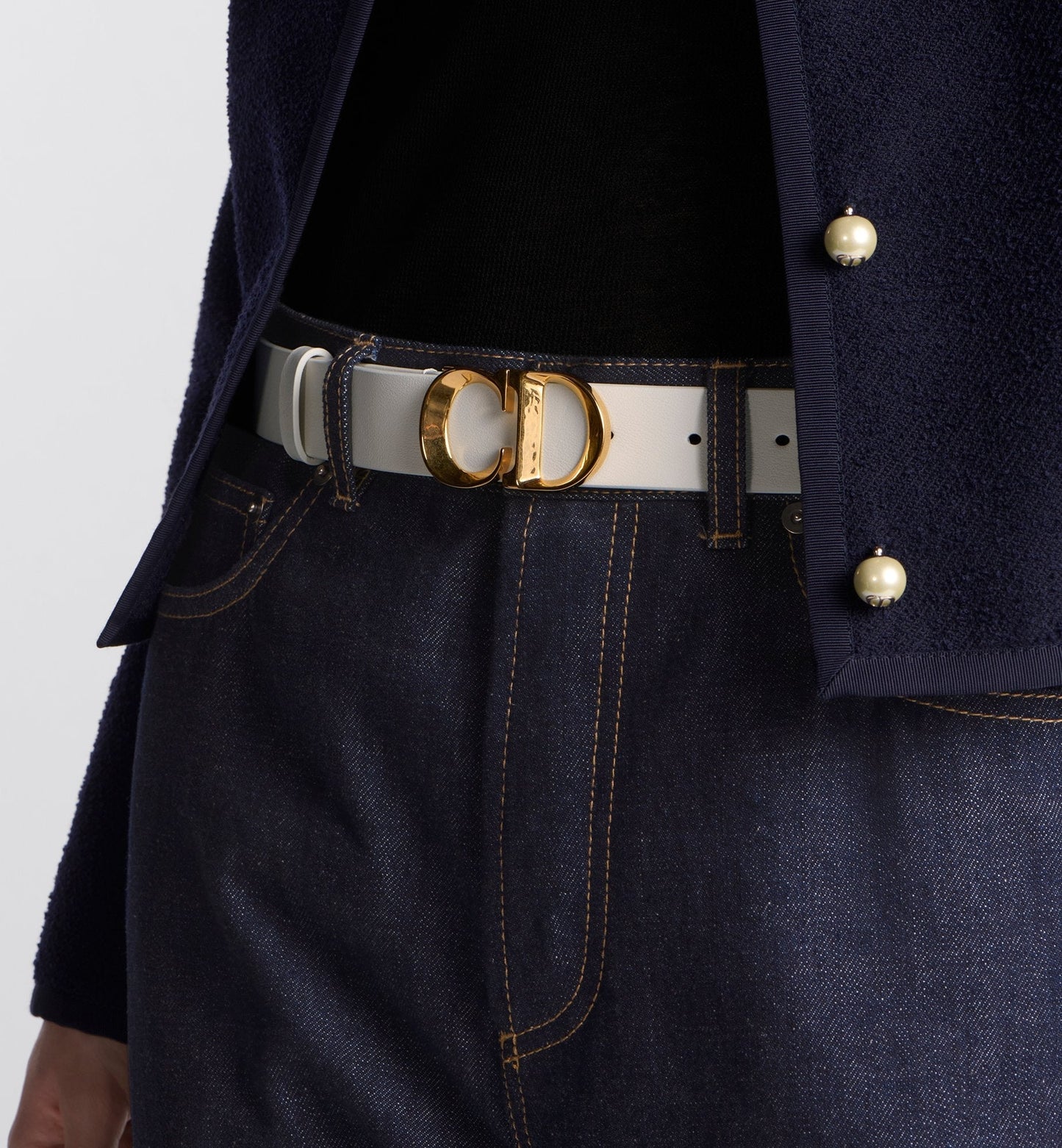 C Est Luxury Dior Belt Latte Smooth Calfskin 20 mm