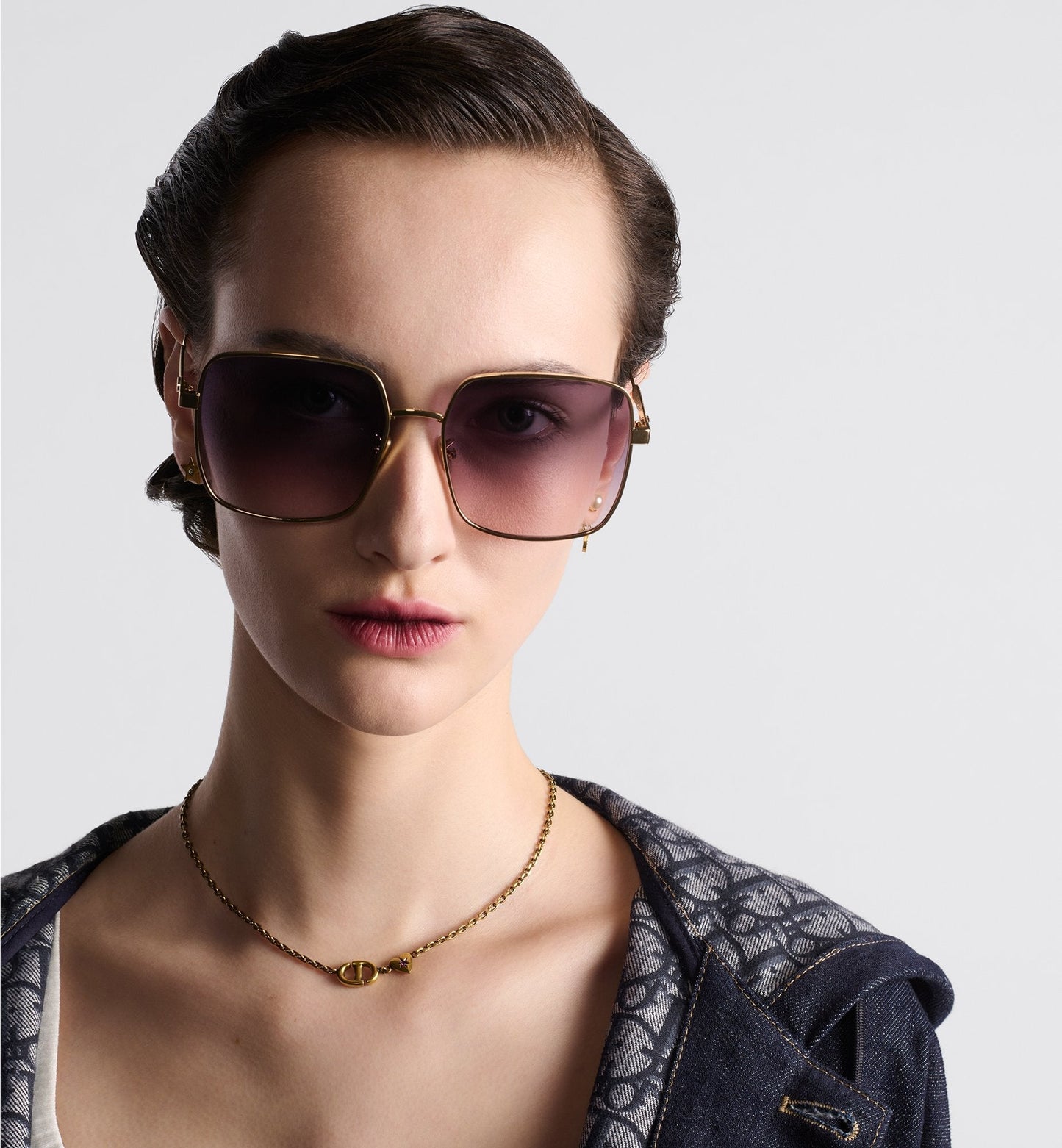 Luxury Diorcannage S1U Gradient Purple To Pink Square Sunglasses